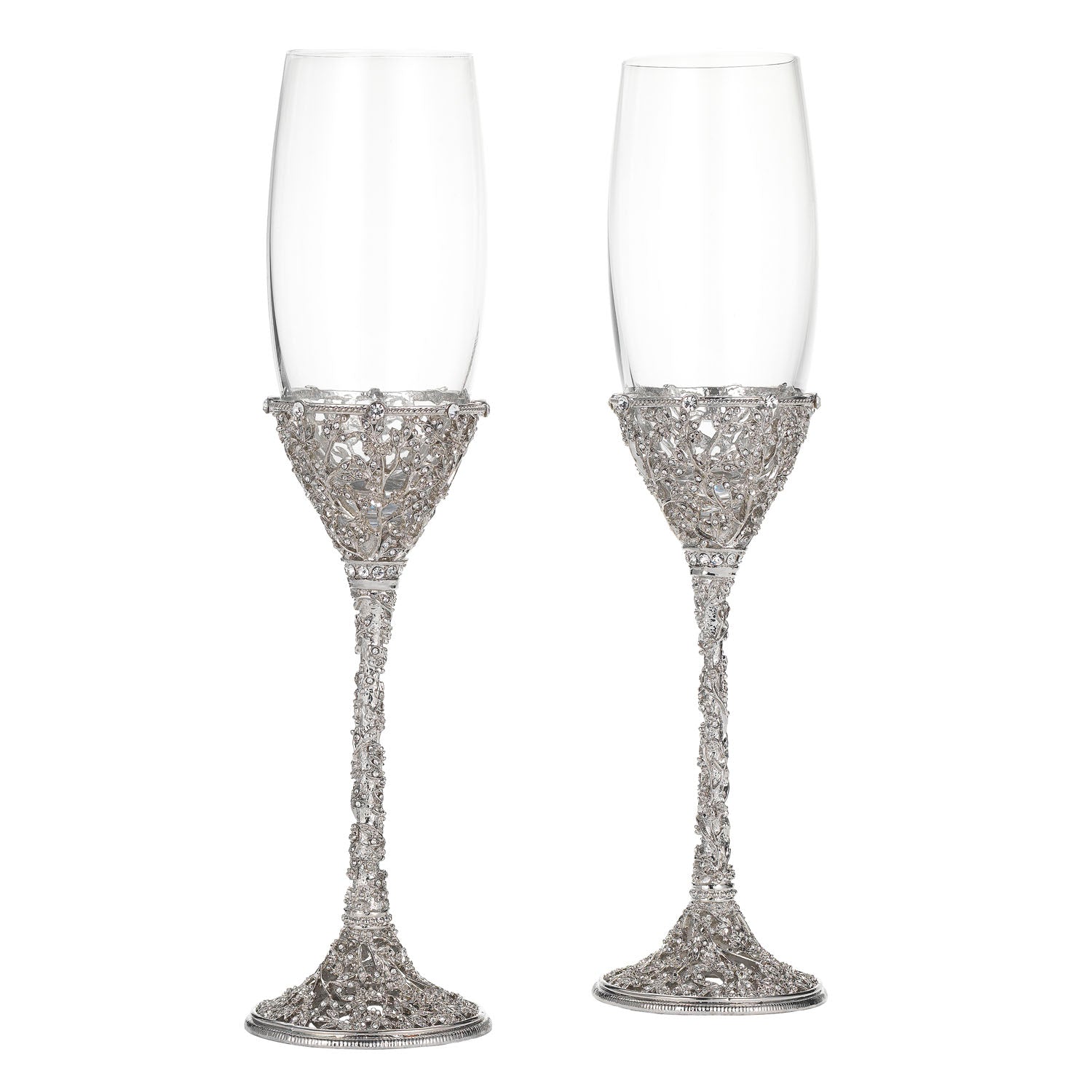 Christmas Tree Champagne Flutes Set of 4